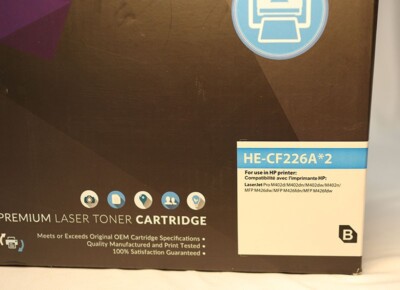  HE-CF226A*2 Premium Laser Toner Cartridge - Compatible with HP Printers
