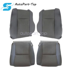 Fits 09-2015 Toyota Tacoma Driver & Passenger Bottom & Top Cloth Seat Cover Gray