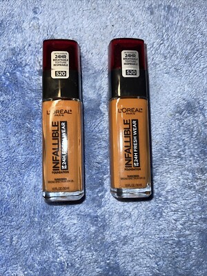 L'Oreal Infallible Fresh Wear Foundation w/ SPF 25 up to 24Hr(520) (2pack) Deal