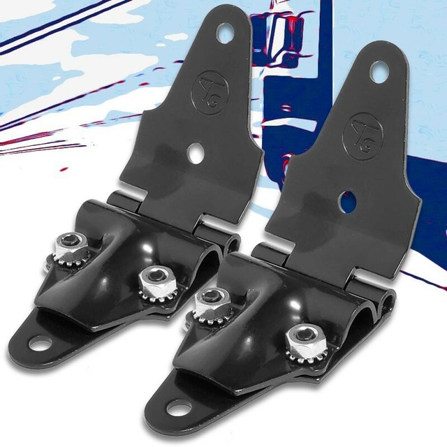 2X Black Transglobal Roll Up End 2" Width Hinge For Freight Trailer