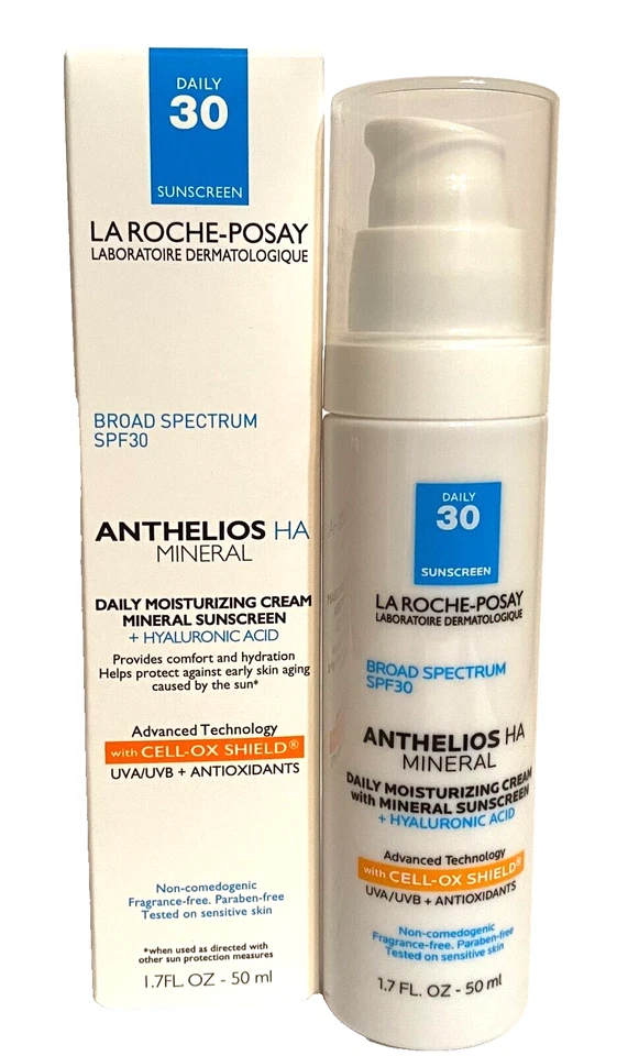 La Roche-Posay Anthelios HA Mineral Moisturizer SPF 30 w/Cello-OX 1.7oz Exp 2026