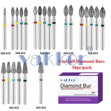 Dental Diamond Burs FG Football Egg Super Fine Medium Coarse Grit 368 369 379