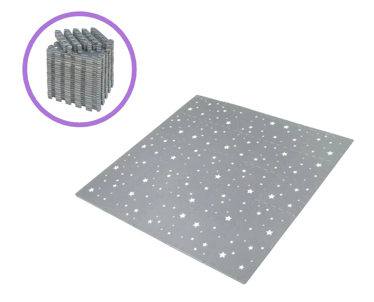 Edukit EVA Foam Night Stars Mat 45 Pieces Grey Interlocking Floor