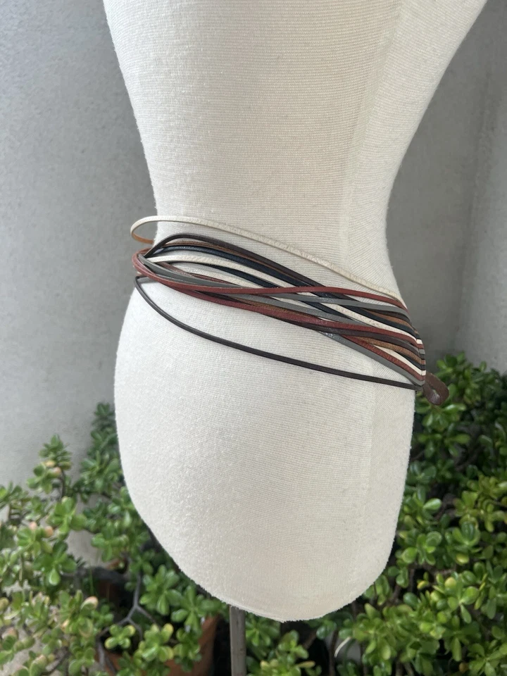 Cinturón de cadera de cuero DKNY varias cuerdas OS Foto 2 de 4