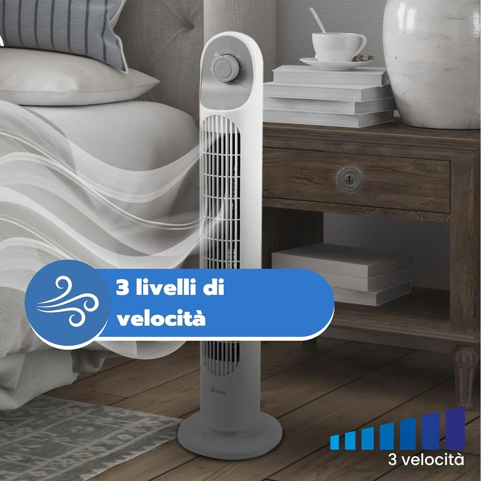 | AR5T800 Ventilatore Verticale Altezza 81 Cm Con 3 Intensità E Oscillazione Aut - Immagine 3 di 4