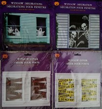 Halloween Window Decor Beware Caution Ghosts, Skeletons, Select: Type