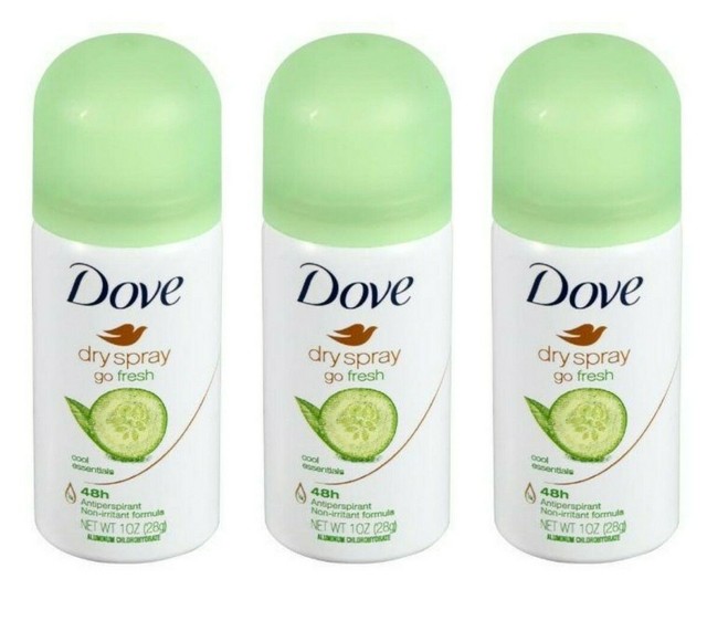 3 Dove Dry Spray 48 Hour Antiperspirant Go Fresh Cool Essentials 1 oz Travel eBay