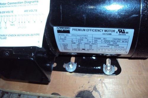 DAYTON 2ZWR3 Centrifugal Pump: 3 hp, 230/460V AC, 74 ft Max Head, 2" , 1 1/2" - Picture 4 of 6
