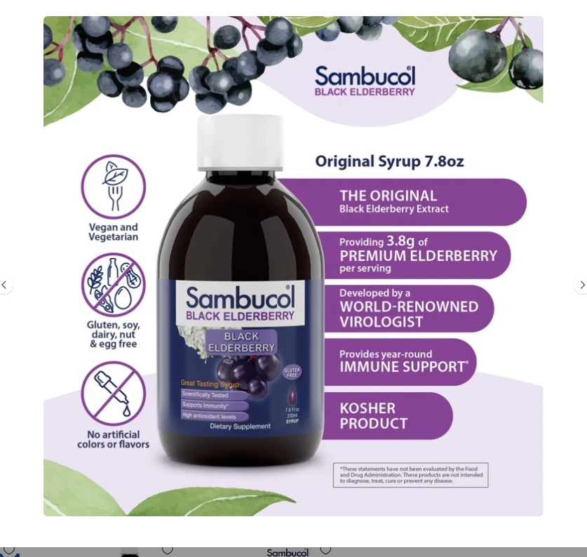 SAMBUCOL SAÚCO NEGRO ORIGINAL 7,8 OZ - Caducado 11/2024 Foto 3 de 4