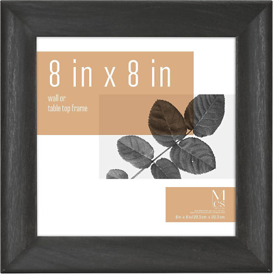 Studio Gallery Classic 8x8 Picture Frame Black Woodgrain, Vertical & Horizontal 
