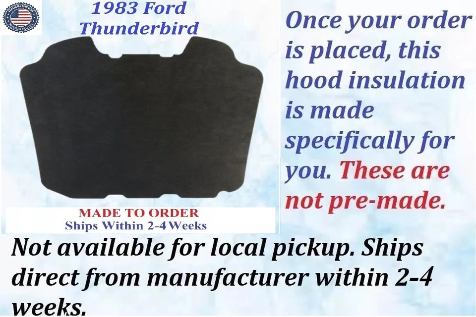 Ford Thunderbird 1983 nuevo capó aislamiento gris rem #para la parte trasera-165 Foto 2 de 3