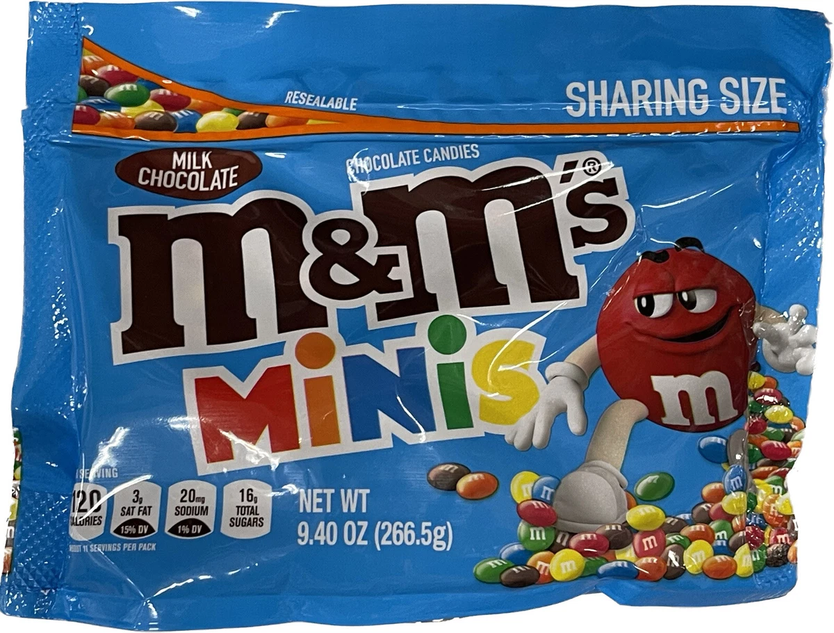 NEW M M S MINIS MILK CHOCOLATE CANDIES 9.40 OZ 266.5G SHARING SIZE BAG BUY NOW