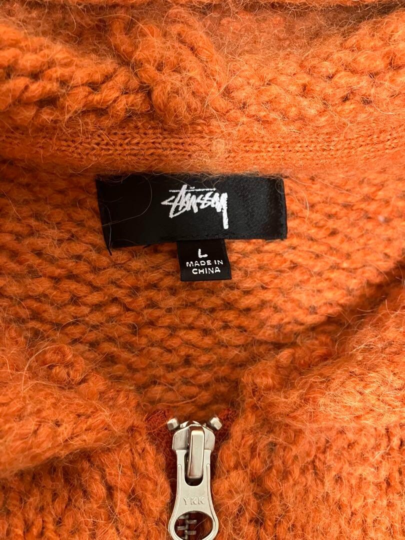 00s STUSSY zip hoodie　M　オレンジ　ロゴ総柄　リブ入り 00s STUSSY zip hoodie M オレンジ ロゴ総柄 リブ入り - メルカリ