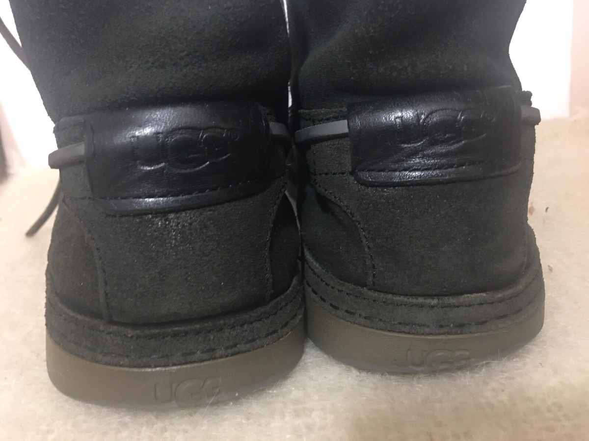UGG Mens US SZ 14 Chukka Ankle Boots Charcoal Black Leather BAYNE Gray 1006144 UGG Chukka Ankle Boots Charcoal Black Leather BAYNE Gray  main image 2