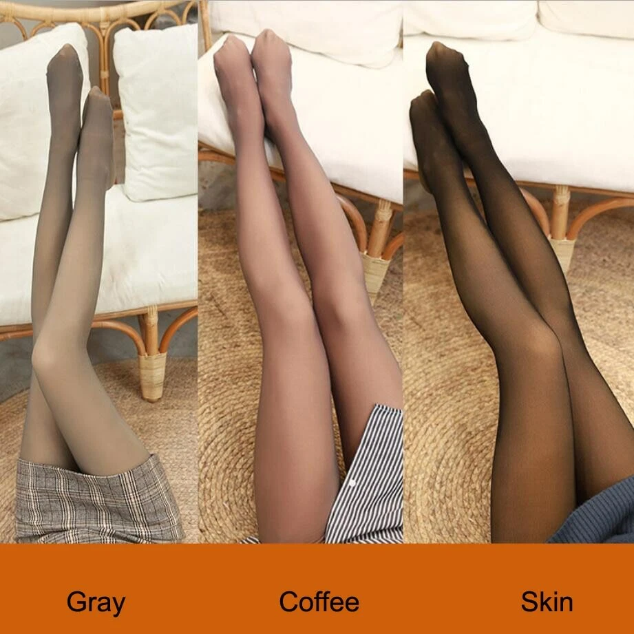 Flawless Legs Fake Translucent Warm Fleece Pantyhose Thick Women Winter  Tights