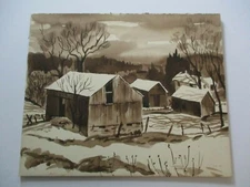 ARTHUR SHERMAN PAINTING  AMERICAN REGIONALISM IMPRESSIONIST LANDSCAPE LISTED