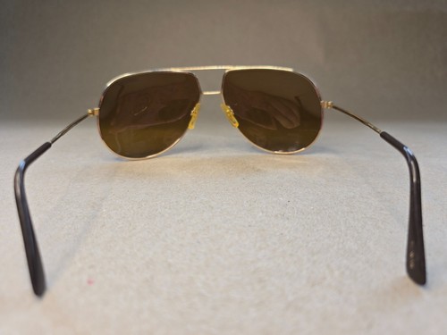 Vintage Aviator Sunglasses NASCAR Tortoise Shell ? + Gold Frames W/Brown Lenses - Picture 4 of 11