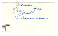 Cazzie Russell Signed Index Card / Autographed NBA Basketball NY Knicks