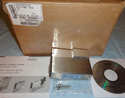 Burkert 8713 500 SCCM Mass Flow Controller 8713500SCCM 00255808 W47MN 24VDC NEW