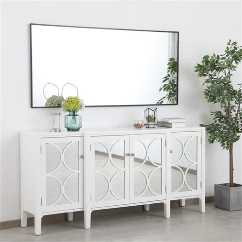 Elegant Decor Eternity 60" x 30" Contemporary Metal Frame Mirror in Black - Picture 12 of 12