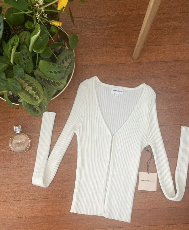 Superdown ribbed Cardigan Top Small NWT Revolve Lulus  Free People Boho