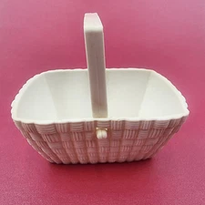 Vintage Zima Toys White Picnic Basket for Fashion Doll Replacement Accessory