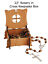 thumbnail 1  - Olive Wood Rosary with Matching Cross Box 