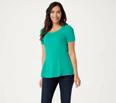 turquoise peplum top