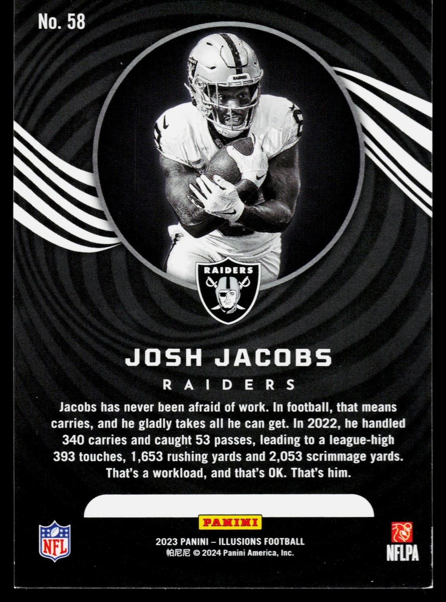 Josh Jacobs # /399 2023 Panini Illusions Football LV Raiders