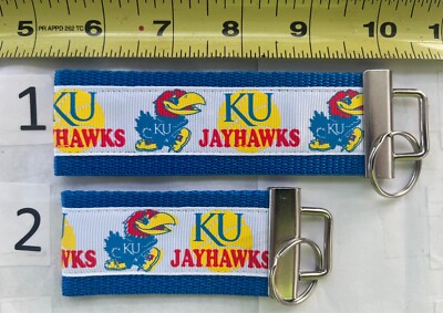 Kansas Jayhawks Keychain Fob Wristlet Stocking Stuffer Gift 4 Him Her Grad Alum
