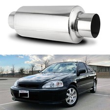 For Honda Civic EX GX Si Coupe Sedan 2.5" Inlet/Outlet Muffler Exhaust Resonator