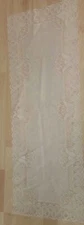 Elegant white table runner with tulip design 34" x 12.5"
