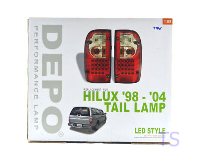 RED LENS LED LH+RH REAR BACK TAIL LAMP LIGHT FOR TOYOTA HILUX MK4 MK 1998-2004
