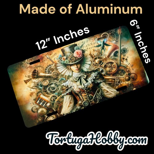 Musical Mistress - Licencia frontal de aluminio / placa de tocador para fanáticos Steampunk. - Imagen 2 de 4