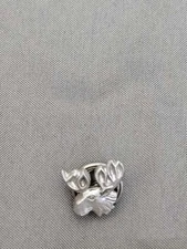Silver Moose Head Lapel Pin Tie Tack Animal Wildlife Antler Hat Badge Brooch