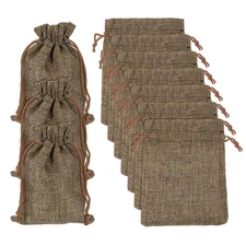 20 Pcs Burlap Bags with Drawstring, 4 x 5.5 Inch Favor Sacks, Coffee