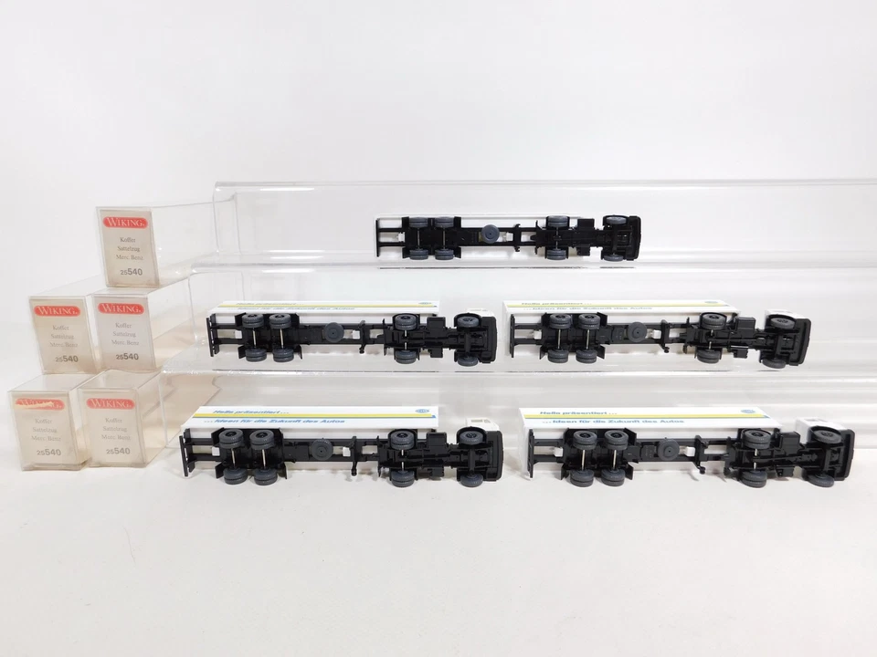 5x wiking H0 1:87 25 540 Trattore Case / Sz MB/Mercedes Hella Top + Box # - Immagine 3 di 4