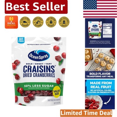 Delicious 50% Less Sugar Craisins Dried Cranberries - Perfect for Baking, 20 Oz