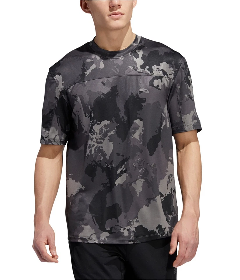 Camiseta básica Adidas para hombre con camuflaje, gris, M