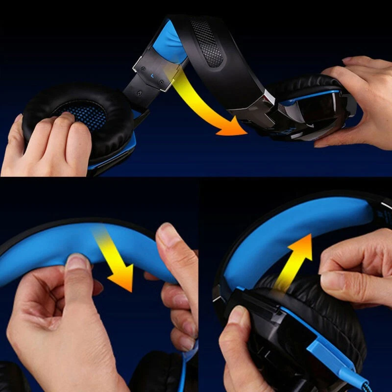 Gaming Headset KOTION EACH G2000 For PS4 Xbox One Surround Stereo Sound Mic Blue - Image 3 of 4