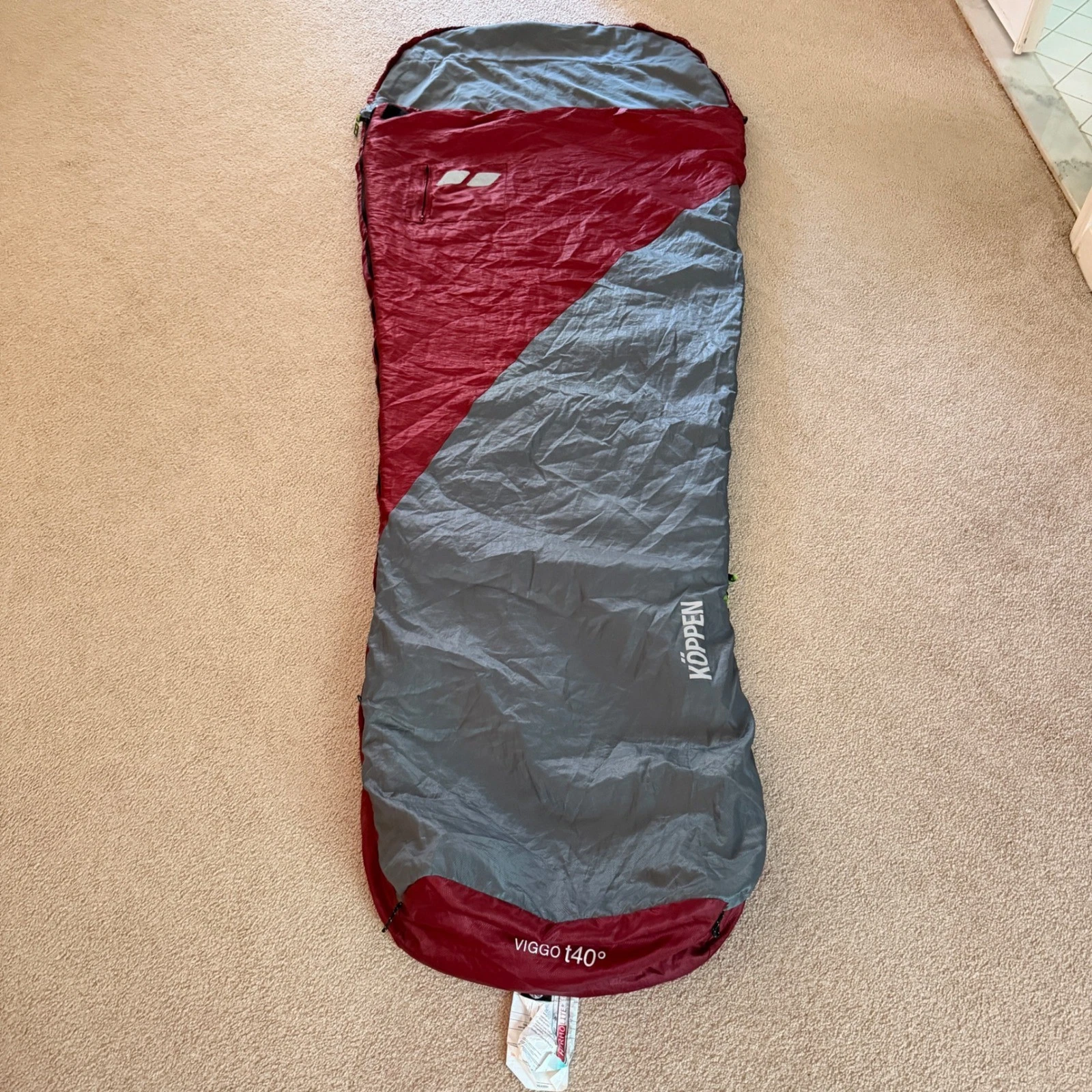 Köppen Sleeping Bag Compreesion 70in Red Grey Viggo 40 Degree Thermolite Mummy