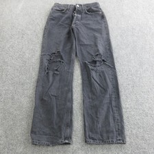 AGOLDE Jeans Womens 26 Charcoal High Rise Straight Distressed 90s Jean Denim