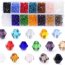 Bicone Crystal Beads Bulk Beaded Wholesale 4MM Beads Mix Lot of 1400pcs Facet...