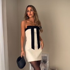 Zara Strapless Bow Dress NWT