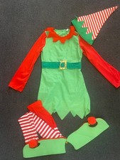 Girls Christmas Elf Costume Kids Santa s Helper Dress Xmas Party Outfit L/XL