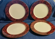 Vintage Hallmark Home Collection-4 Christmas Holly 10.5" Dinner Plates By SAKURA
