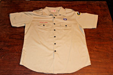 Boy Scouts of America BSA Men's Shirt Tan X-Large XL Sewn Patches Removed Patch