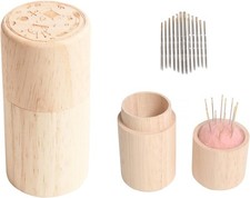 Wooden Sewing Case Portable Needle Storage Holder bamboo