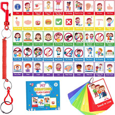 50PCS Autism Behaviour Communication Cards for Speech Delay Children and Adults