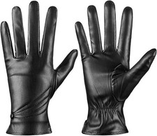 Guantes invierno cuero mujer, c lidos, t ctiles, forro cashmere.